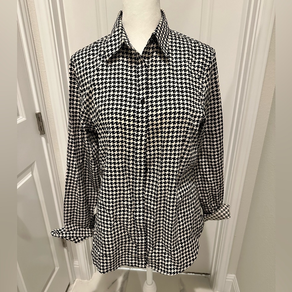 Ralph Lauren Black and White Houndstooth Button Down.